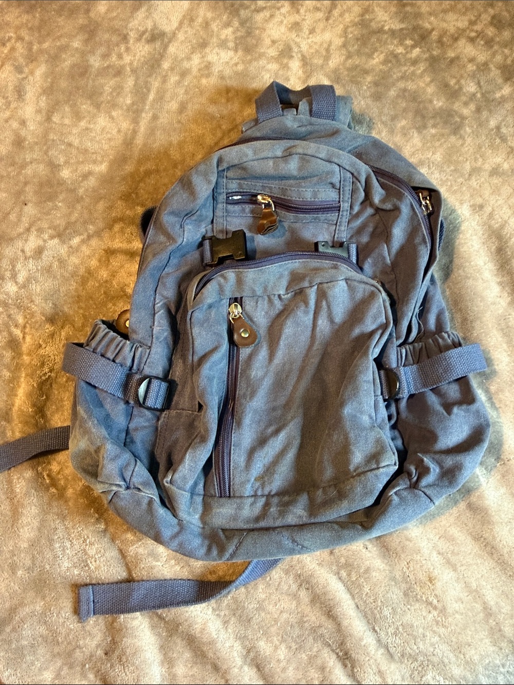 Rothco Blue Canvas Backpack with Multiple Front Pockets